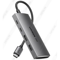 Bộ chia USB-C 3.2 10Gbps Ugreen 30758, Hỗ trợ 2*USB 3.2 và USB-C 3.2